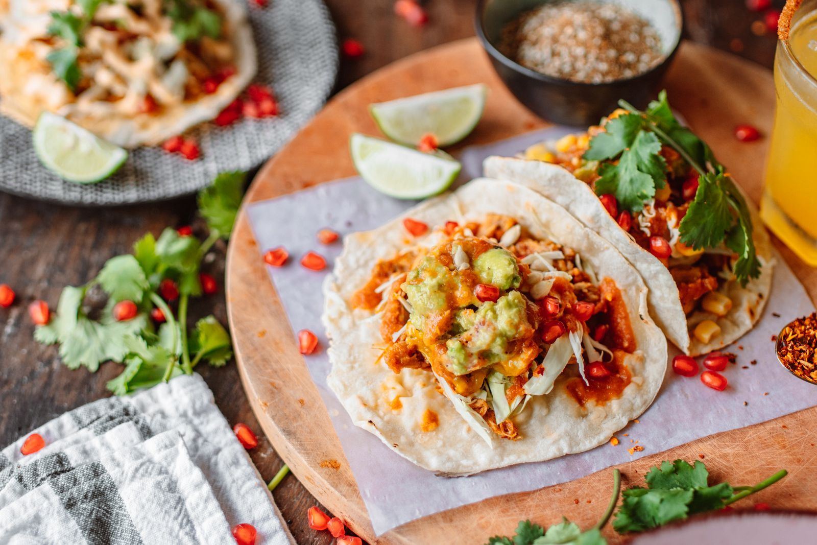 A plate of Sonoran-style tacos and Mexican food
